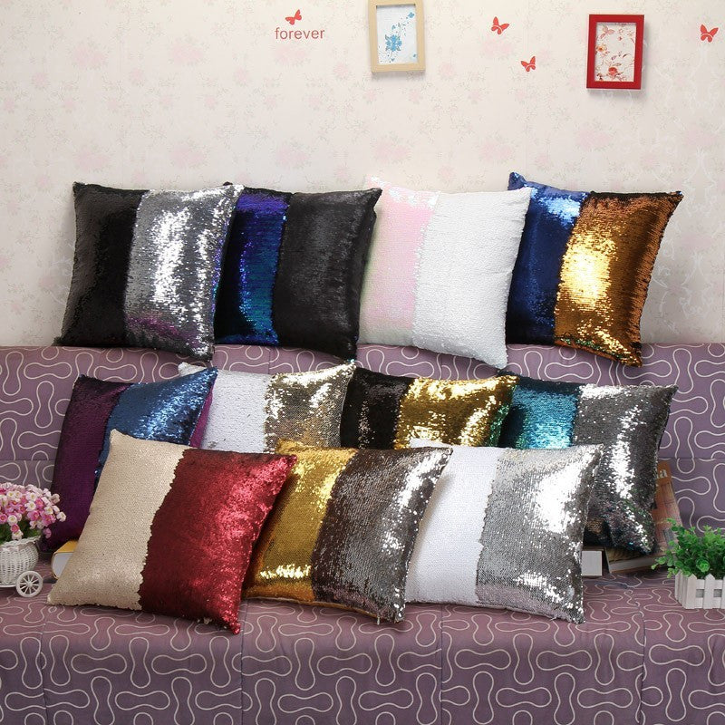 High Quality 1pc Mermaid Pillow Magical Color Changing Reversible Sequin Throw Pillow Cover Cushion Decorative S4445