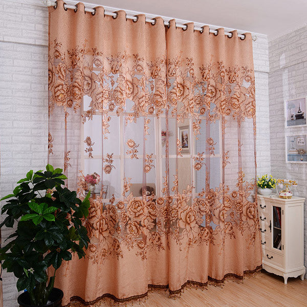 tulle in Translucidus window curtain Jacquard embroidered volie sheer curtains for living room the bedroom panel