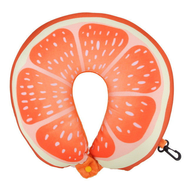 U Shaped Neck Protection Pillow Watermelon Lemon Kiwi Orange Fruit Pillows Nanoparticles Massage Neck Pillow Travel Pillow Neck