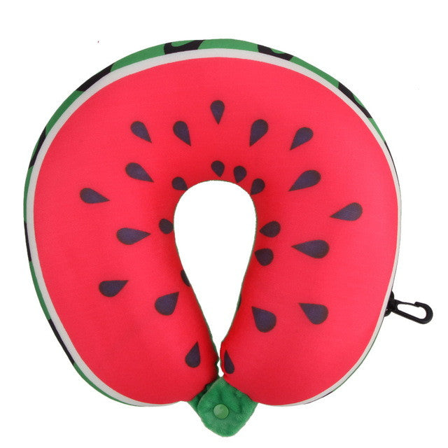 U Shaped Neck Protection Pillow Watermelon Lemon Kiwi Orange Fruit Pillows Nanoparticles Massage Neck Pillow Travel Pillow Neck