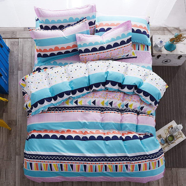 Modern style Bedding Sets Polyester Duvet Cover set Bed Sheet Pillowcase Twin Full Queen size King Super Soft 4Pcs /3 Pcs