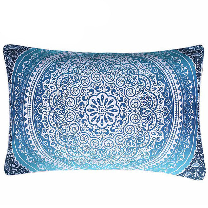 Moroccan Pillow Case Crystal Arrays Blue Bedclothes Mandala Printed Pillowcase Soft Pillow Cover 50x75cm 50x90cm