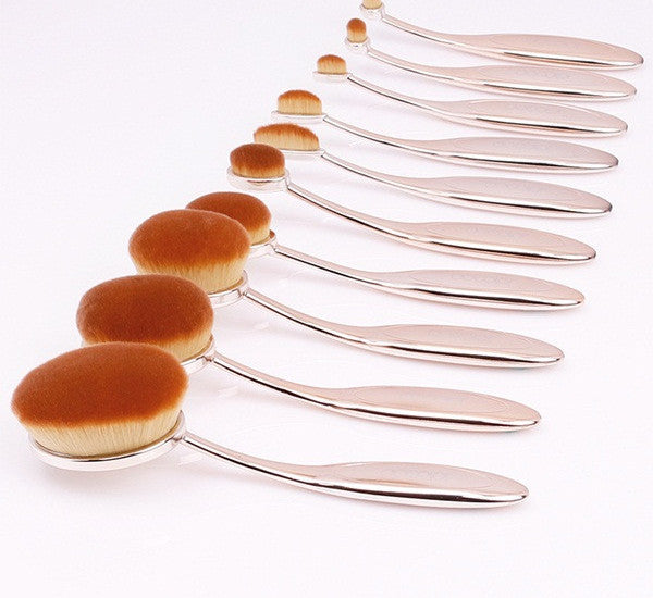 Promotion!makeup brushes Tooth Brush Shape Oval Makeup Brush Set 10pcs/6pcs/5pcs Professional Foundation Powder Brush Kit holder