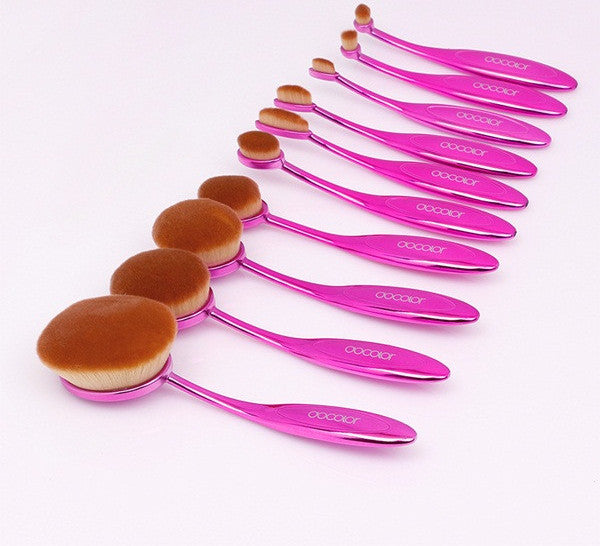 Promotion!makeup brushes Tooth Brush Shape Oval Makeup Brush Set 10pcs/6pcs/5pcs Professional Foundation Powder Brush Kit holder