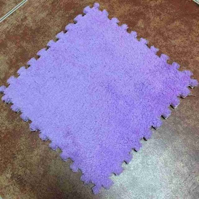 8pcs Soft Warm Puzzle Baby Crawling Mat EVA Foam Shaggy Velvet Carpet Floor Mats Plush Fabric Carpet Area Rug Room 30cm/piece