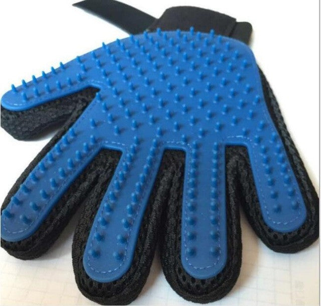 True Touch Glove Deshedding Gentle Efficient Pet Grooming Dogs Bath Pet Supplies Blue Pet Brush Glove