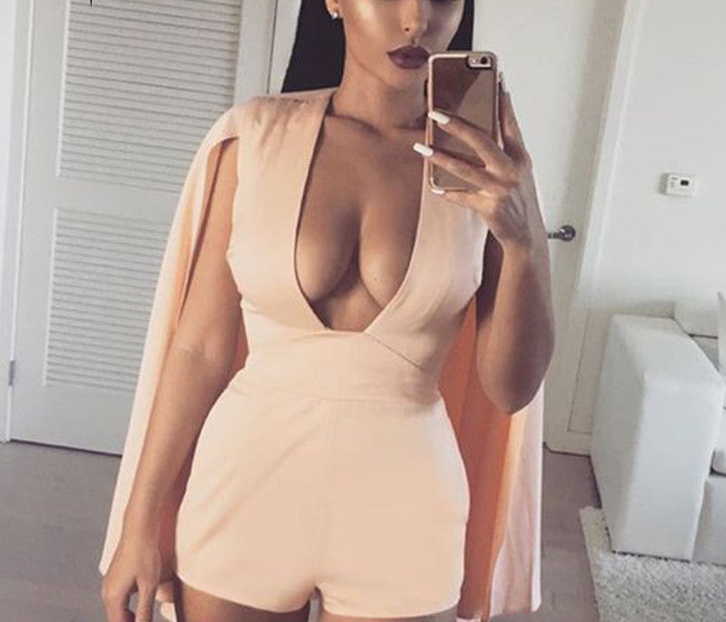 V-neck Sleeveless Jumpsuit One Piece Kim Kardashian Style - CelebritystyleFashion.com.au online clothing shop australia