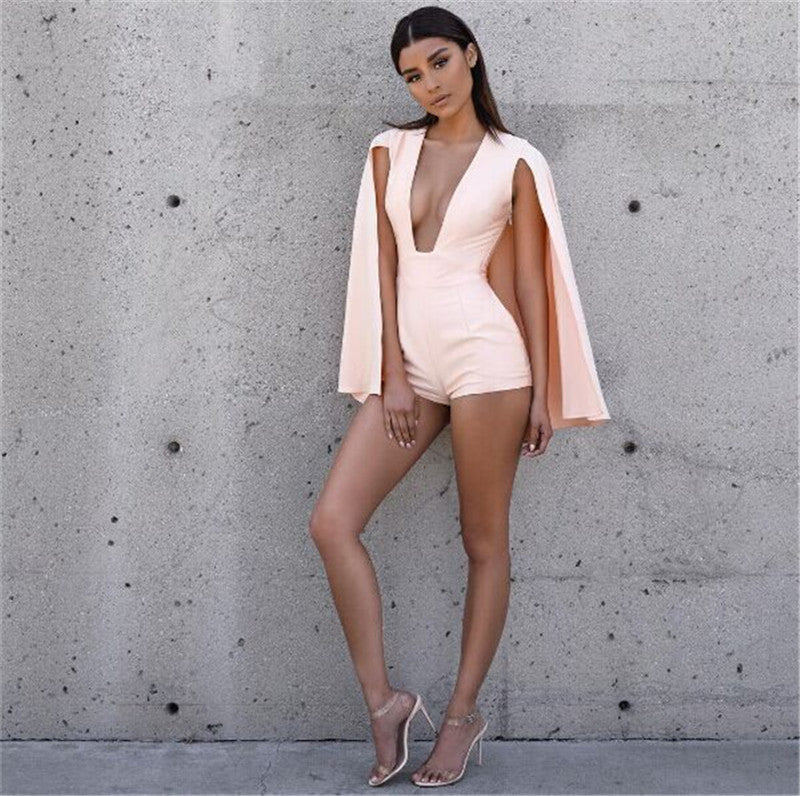 V-neck Sleeveless Jumpsuit One Piece Kim Kardashian Style - CelebritystyleFashion.com.au online clothing shop australia