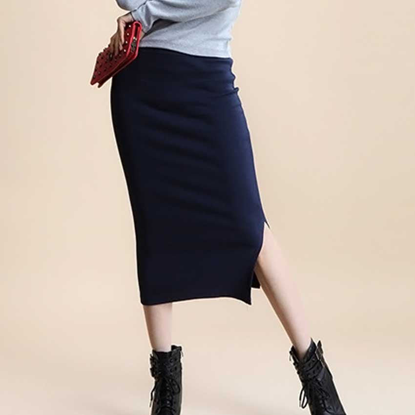 Summer skirts Sexy Chic Pencil Skirts Women Skirt Wool Rib Knit Long Skirt Package Hip Split Waist midi skirt maxi-Dollar Bargains Online Shopping Australia