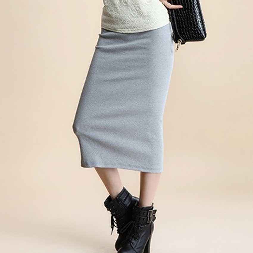 Summer skirts Sexy Chic Pencil Skirts Women Skirt Wool Rib Knit Long Skirt Package Hip Split Waist midi skirt maxi-Dollar Bargains Online Shopping Australia