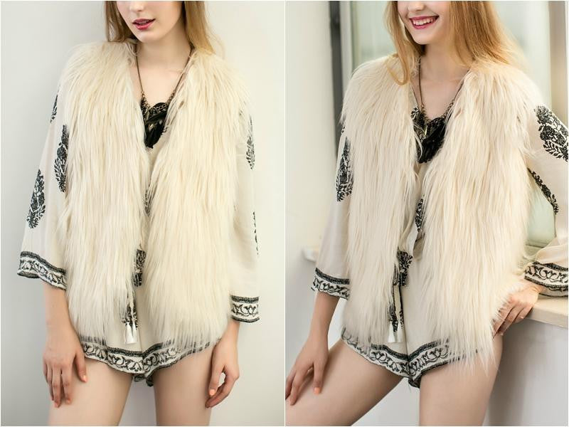 Elegant Faux Fur Vest Jacket Many Colors Available - CELEBRITYSTYLEFASHION.COM.AU - 11