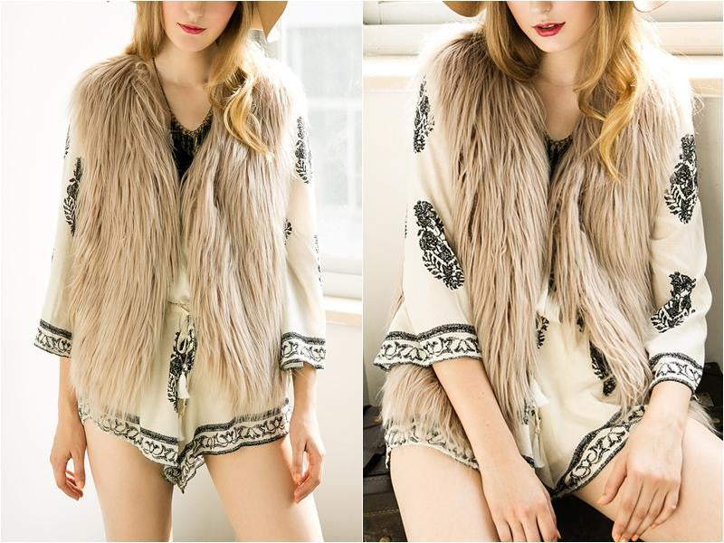 Elegant Faux Fur Vest Jacket Many Colors Available - CELEBRITYSTYLEFASHION.COM.AU - 17