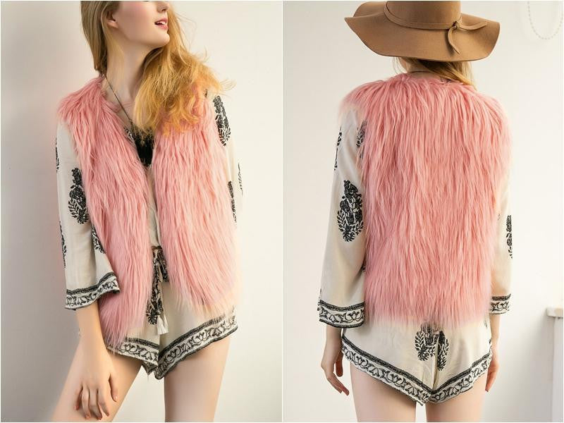 Elegant Faux Fur Vest Jacket Many Colors Available - CELEBRITYSTYLEFASHION.COM.AU - 6