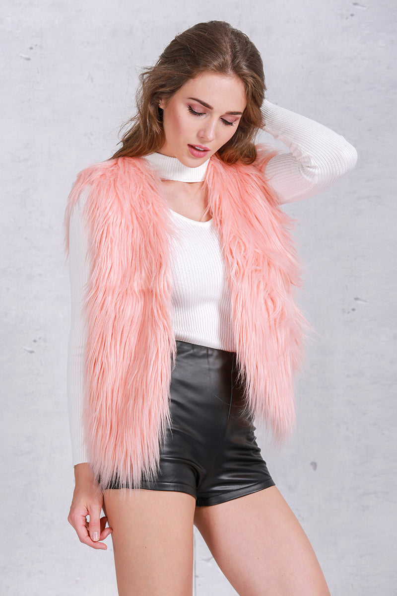 Elegant Faux Fur Vest Jacket Many Colors Available - CELEBRITYSTYLEFASHION.COM.AU - 12