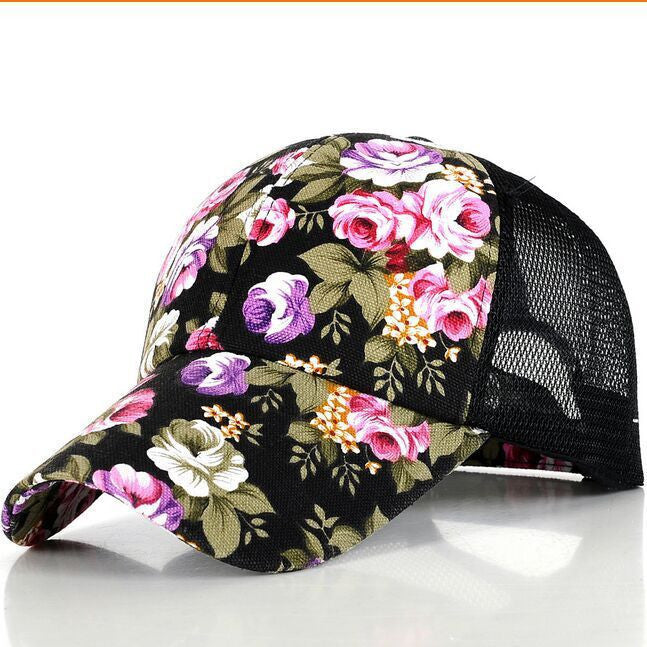 female floral hat baseball cap mesh cap spring and summer sports and leisure sun visor sun hat snapback cap-Dollar Bargains Online Shopping Australia