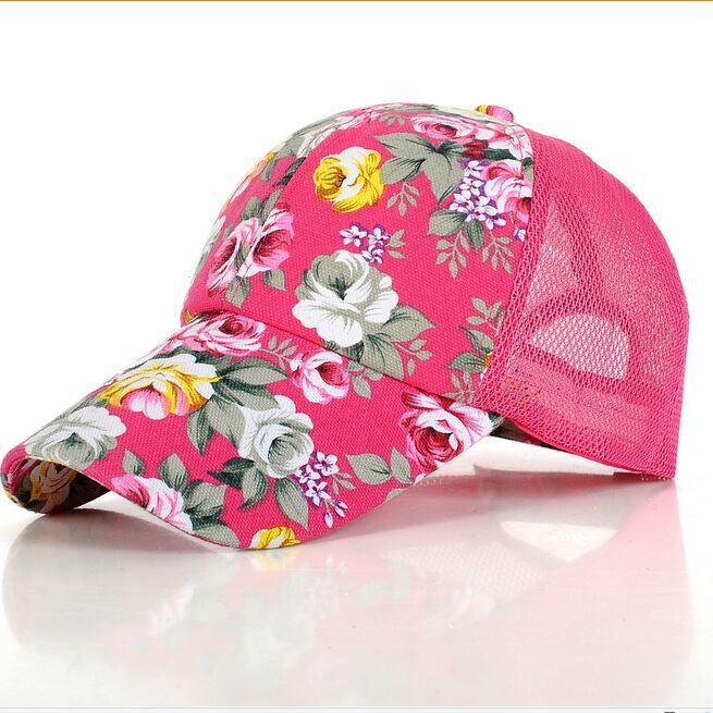 female floral hat baseball cap mesh cap spring and summer sports and leisure sun visor sun hat snapback cap-Dollar Bargains Online Shopping Australia