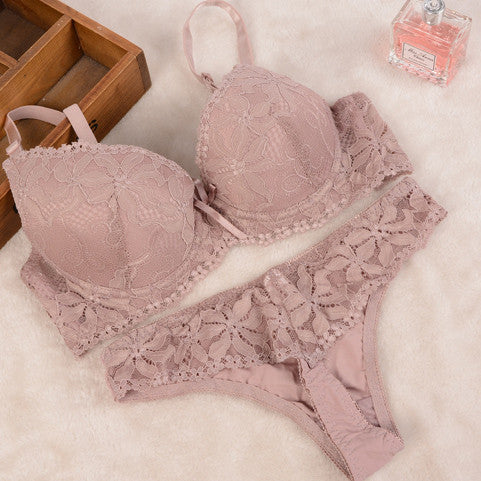 Lace Embroidery Bra Set Women Plus Size Push Up Underwear Set Bra and Panty Set 32 34 36 38 ABC Cup For Female-Dollar Bargains Online Shopping Australia