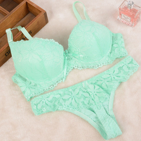 Lace Embroidery Bra Set Women Plus Size Push Up Underwear Set Bra and Panty Set 32 34 36 38 ABC Cup For Female-Dollar Bargains Online Shopping Australia