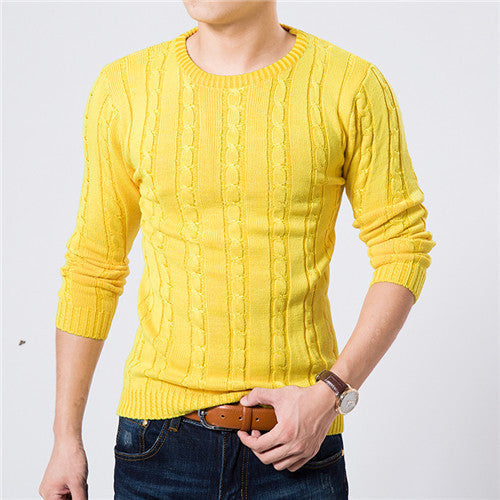 High Quality Pullover Men Fashion Round Collar Winter Sweater Men's Brand Slim Fit Pullovers Casual Sweater 7 Colors-Dollar Bargains Online Shopping Australia