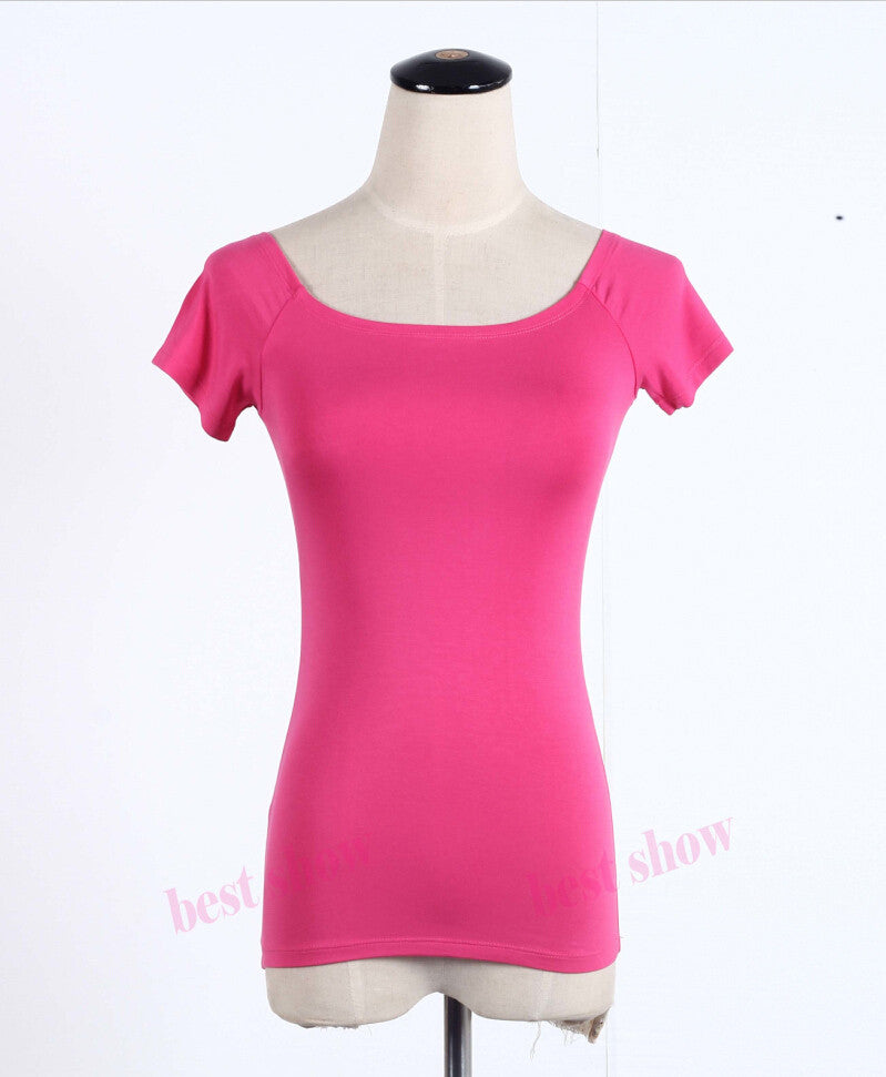 Summer Fashion Sexy Off The Shoulder Tops For Women Casual Short Sleeve Cotton T-shirts Black White Red Gray Blue Color-Dollar Bargains Online Shopping Australia