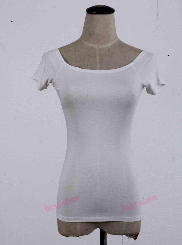 Summer Fashion Sexy Off The Shoulder Tops For Women Casual Short Sleeve Cotton T-shirts Black White Red Gray Blue Color-Dollar Bargains Online Shopping Australia