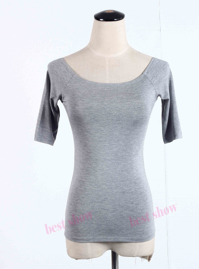 Summer Fashion Sexy Off The Shoulder Tops For Women Casual Short Sleeve Cotton T-shirts Black White Red Gray Blue Color-Dollar Bargains Online Shopping Australia