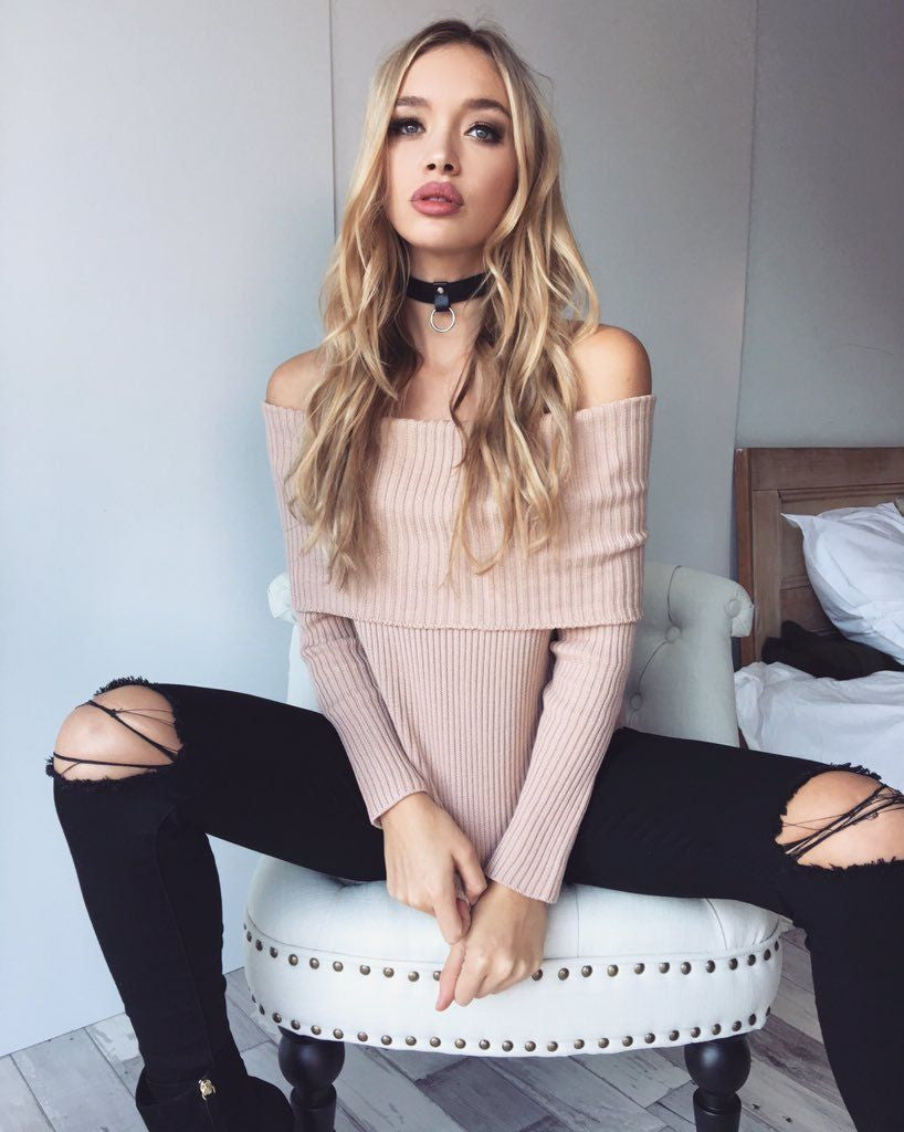 Off The Shoulder Pullover Sweater Crop Top - CelebritystyleFashion.com.au online clothing shop australia