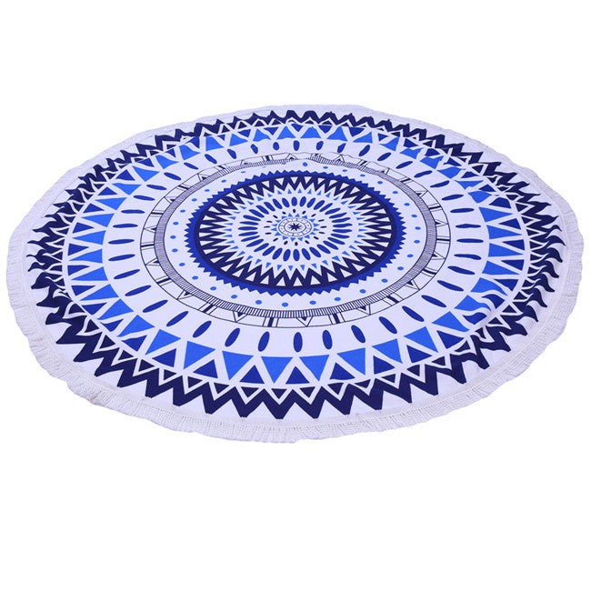 Microfiber Round Beach Towel 150cm Bath Towels Tassel Geometric Print Summer Women Sandy swimming Sunbath Baby Blanket covers up-Dollar Bargains Online Shopping Australia