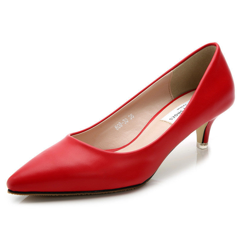 magazine Fashion women pumps 5cm sheepskin women shoes low heels pointed toe comfortable high office heels ALF143-Dollar Bargains Online Shopping Australia