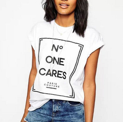 Women cute letters print T shirt European basic short sleeve O neck Shirts casual tops plus size DT17-Dollar Bargains Online Shopping Australia