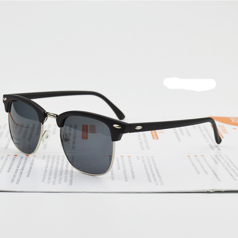 Half Metal Sunglasses Men Women Brand Designer Glasses Mirror Sun Glasses Fashion UV400 Classic-Dollar Bargains Online Shopping Australia