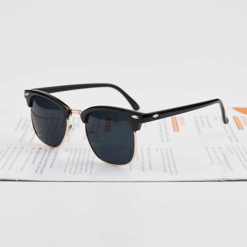 Half Metal Sunglasses Men Women Brand Designer Glasses Mirror Sun Glasses Fashion UV400 Classic-Dollar Bargains Online Shopping Australia