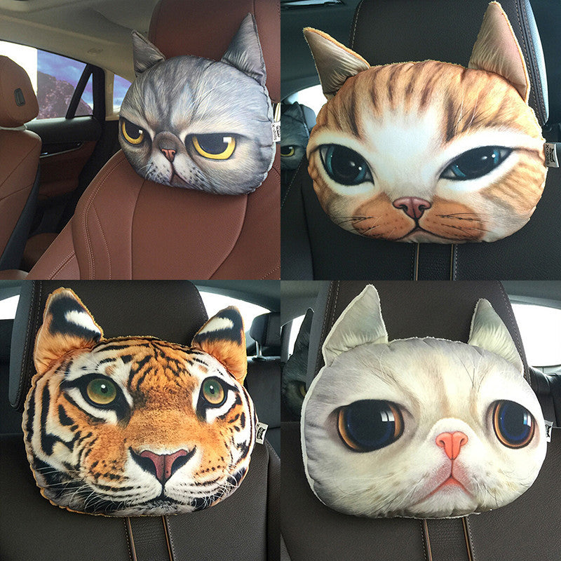 Lovely 3D Cat Car Headrest Head auto Pillow Inside Seat Neck Rest car seat Creative Car Neck Pillow Soft Auto Head Headrest-Dollar Bargains Online Shopping Australia