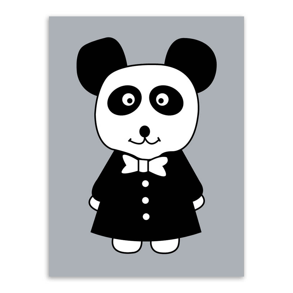 Modern Minimalist Nordic Black White Kawaii Animals A4 Large Art Prints Poster Kids Room Home Decor Wall Picture Canvas Painting Unframed-Dollar Bargains Online Shopping Australia