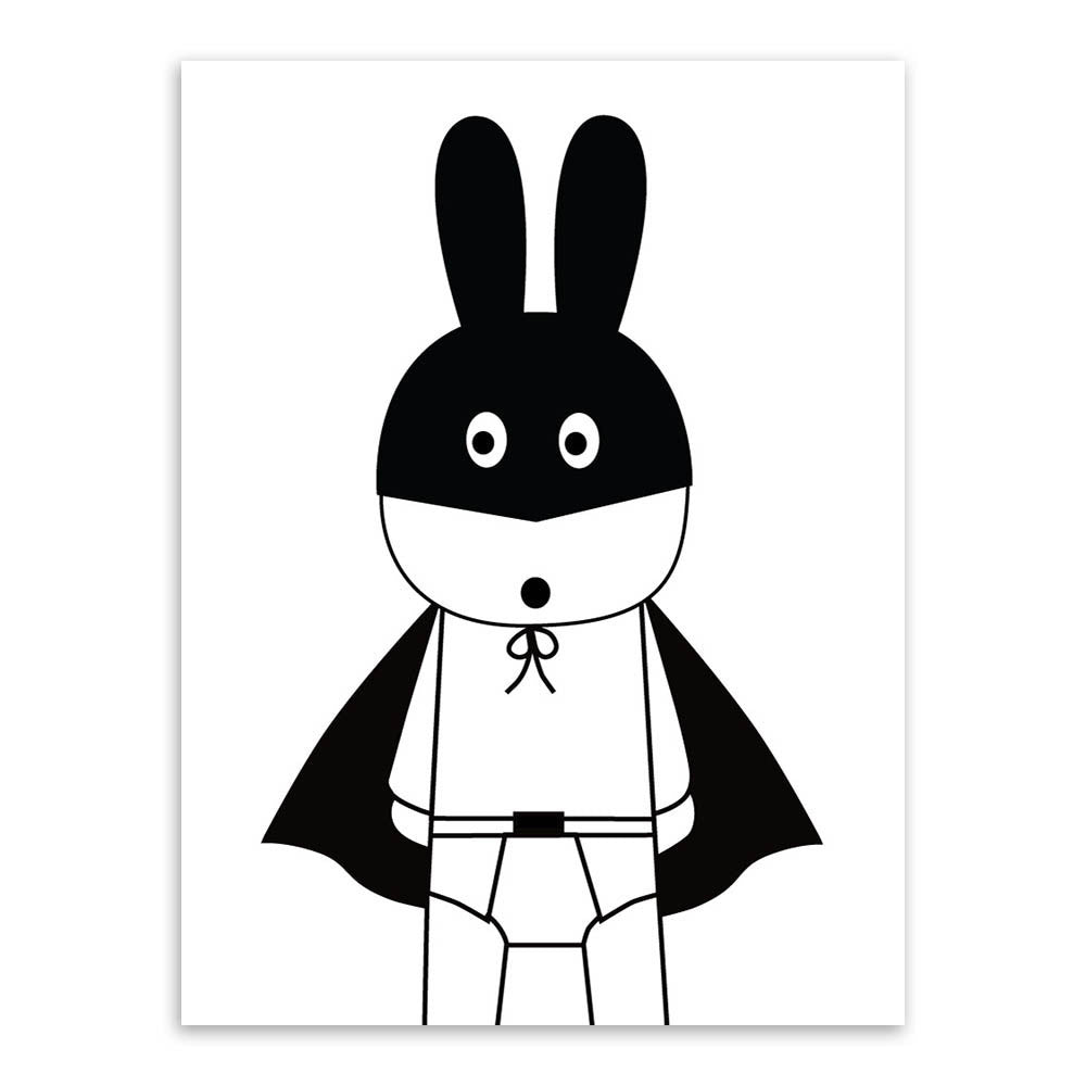 Modern Minimalist Nordic Black White Kawaii Animals A4 Large Art Prints Poster Kids Room Home Decor Wall Picture Canvas Painting Unframed-Dollar Bargains Online Shopping Australia