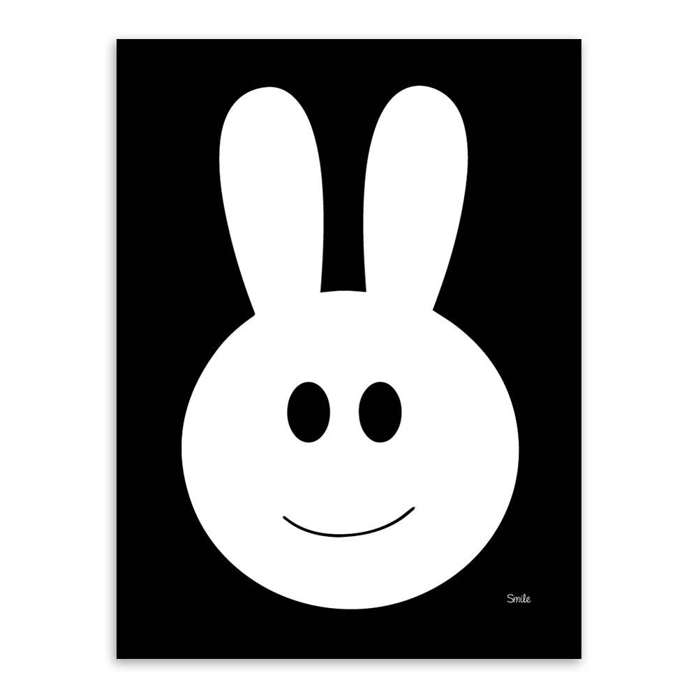Modern Minimalist Nordic Black White Kawaii Animals A4 Large Art Prints Poster Kids Room Home Decor Wall Picture Canvas Painting Unframed-Dollar Bargains Online Shopping Australia