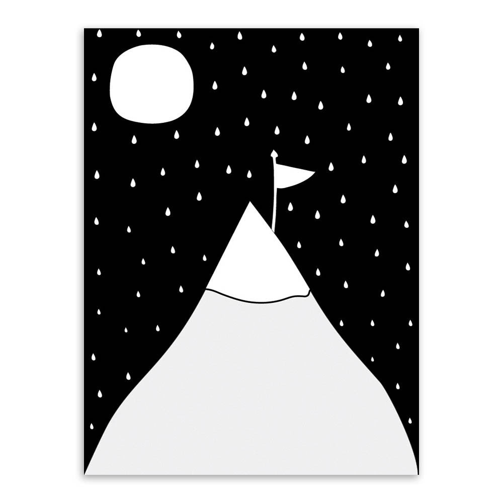 Modern Minimalist Nordic Black White Kawaii Animals A4 Large Art Prints Poster Kids Room Home Decor Wall Picture Canvas Painting Unframed-Dollar Bargains Online Shopping Australia