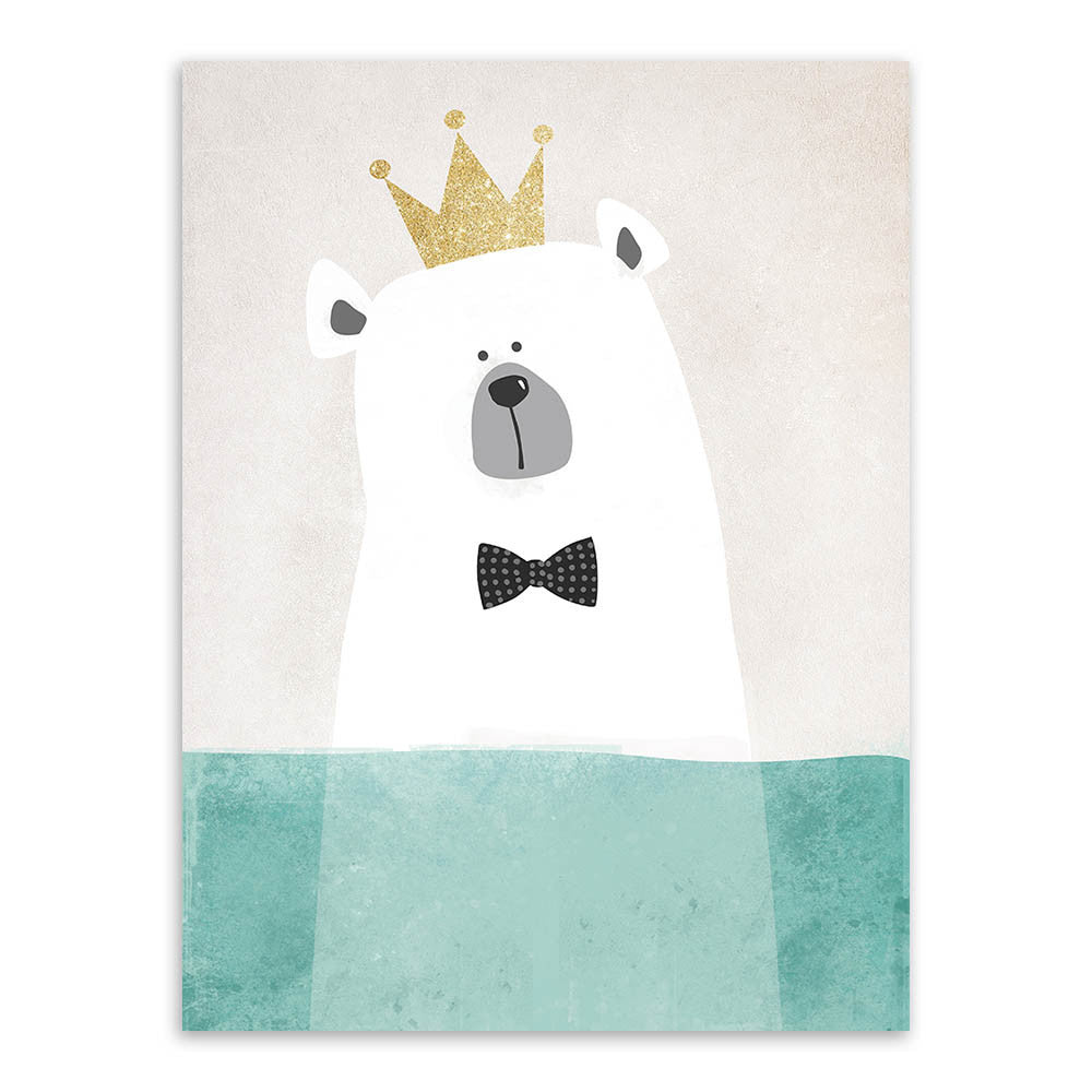 Modern Nordic Kawaii Bear Hippo Bird Animal A4 Art Prints Poster Cartoon Wall Pictures Canvas Painting No Framed Kids Room Decor-Dollar Bargains Online Shopping Australia