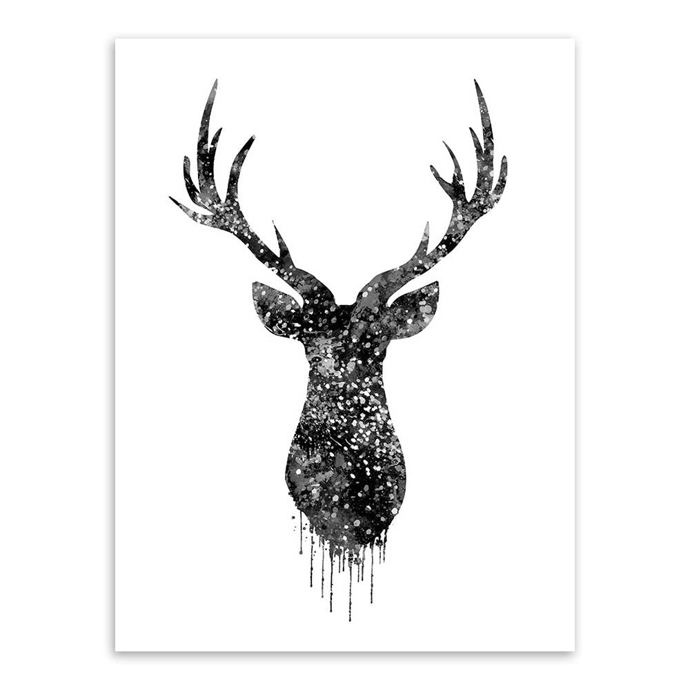 Triptych Watercolor Deer Head A4 Poster Print Abstract Animal Pictures Canvas Painting No Frames Living Room Home Decor Wall Art-Dollar Bargains Online Shopping Australia