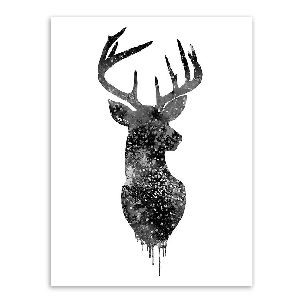 Triptych Watercolor Deer Head A4 Poster Print Abstract Animal Pictures Canvas Painting No Frames Living Room Home Decor Wall Art-Dollar Bargains Online Shopping Australia