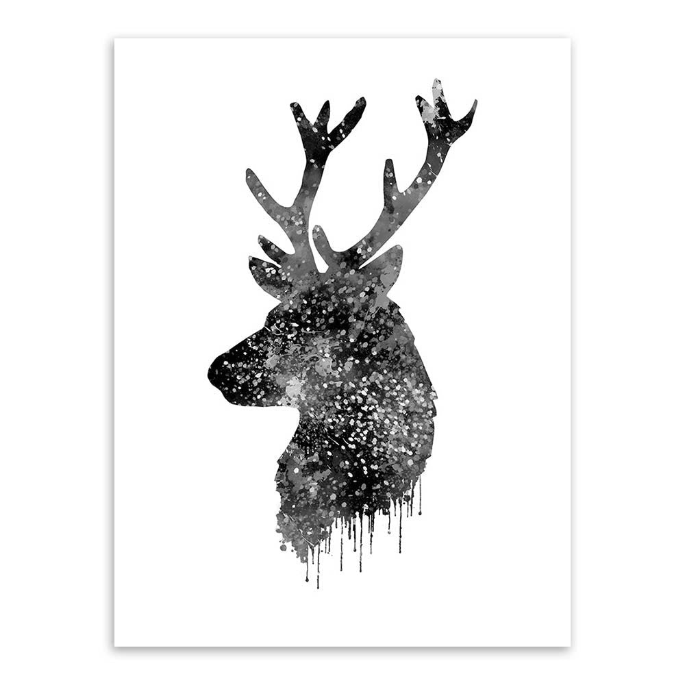 Triptych Watercolor Deer Head A4 Poster Print Abstract Animal Pictures Canvas Painting No Frames Living Room Home Decor Wall Art-Dollar Bargains Online Shopping Australia