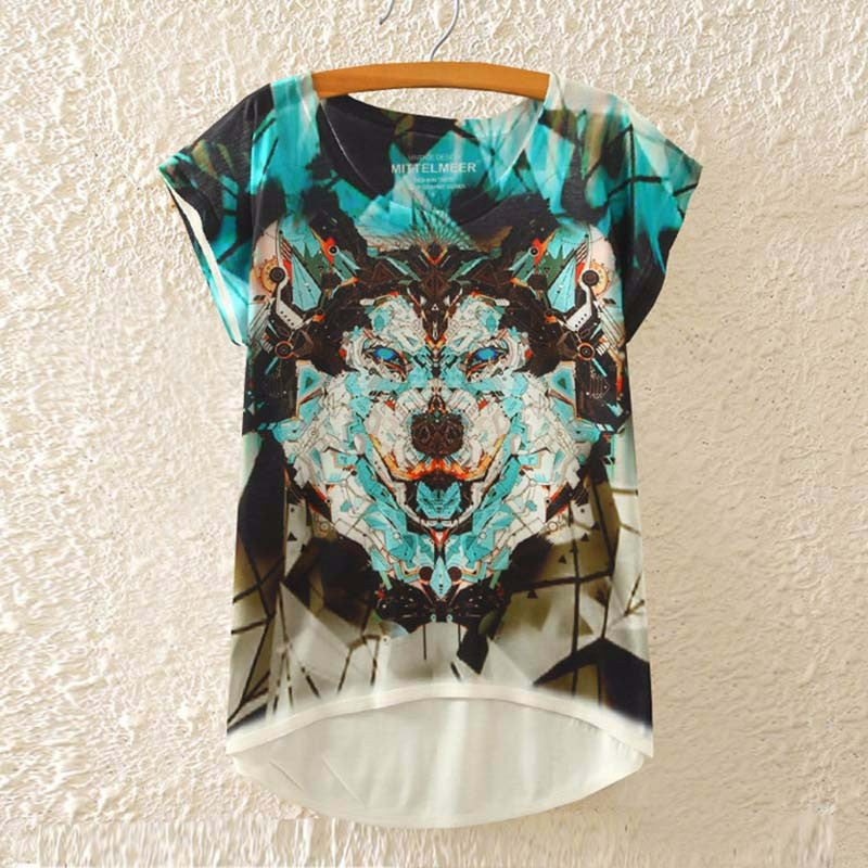 Cotton cropped t Shirt Women Short Sleeve t-shirts o-neck Causal loose Magic Unicorn T Shirt Summer top for women-Dollar Bargains Online Shopping Australia