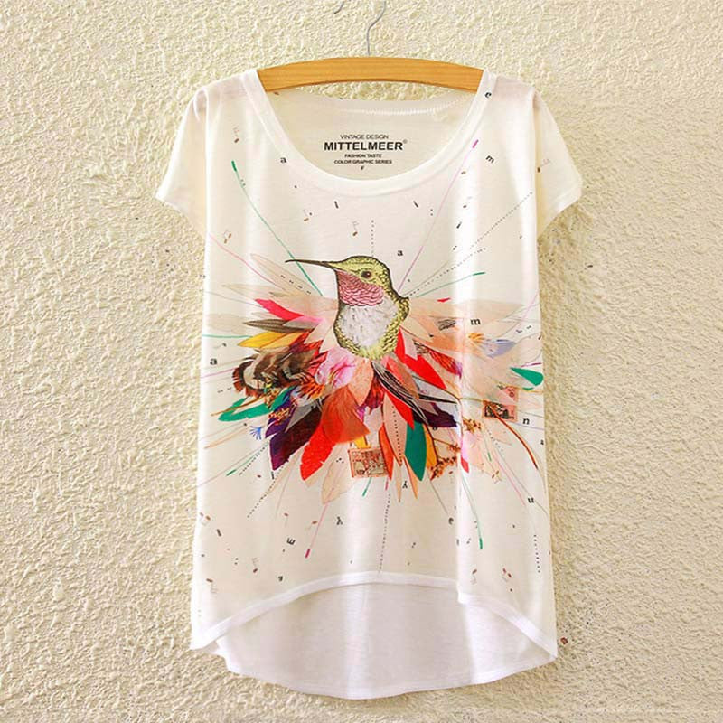 Cotton cropped t Shirt Women Short Sleeve t-shirts o-neck Causal loose Magic Unicorn T Shirt Summer top for women-Dollar Bargains Online Shopping Australia