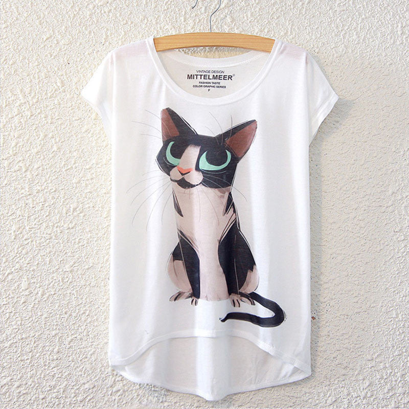 Cotton cropped t Shirt Women Short Sleeve t-shirts o-neck Causal loose Magic Unicorn T Shirt Summer top for women-Dollar Bargains Online Shopping Australia