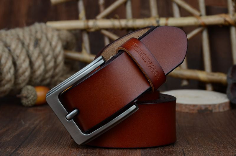 COWATHER mens cow genuine leather luxury strap male belts for men 3 colors plate buckle-Dollar Bargains Online Shopping Australia