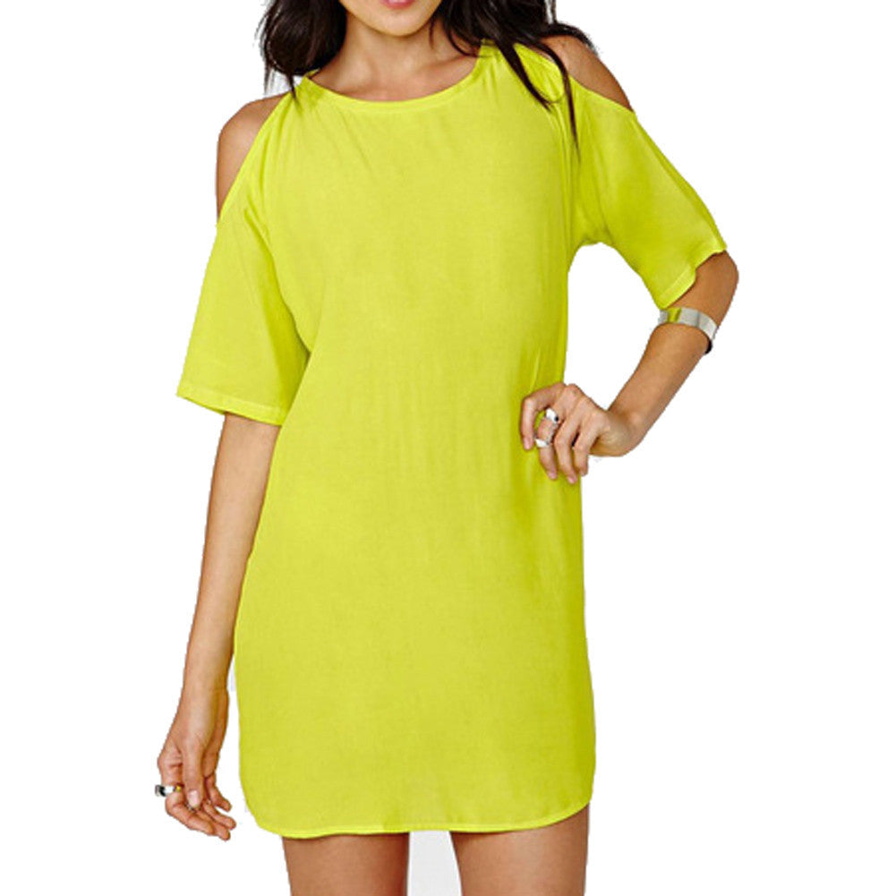Summer Fashion Women's Loose Chiffon Short Sleeve Dress Casual Blouse Mini Dress Big Size 88 High Quality - CelebritystyleFashion.com.au online clothing shop australia