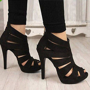 Fashion Summer Open Toe Party Pumps Women/Sexy Hollow Ankle High Heel Women Pumps/Brand Plus Size Women Shoes-Dollar Bargains Online Shopping Australia