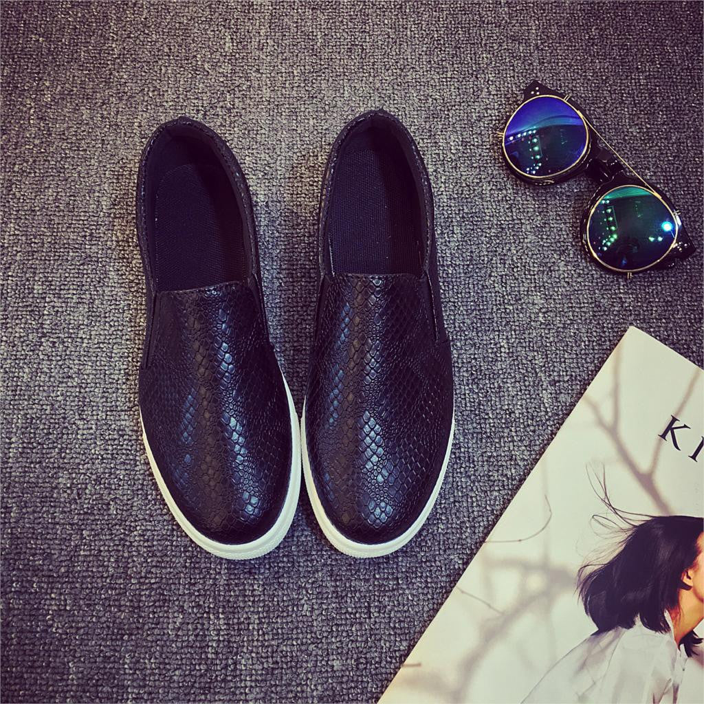 Spring Autumn Women Leather shoes For Woman Black Loafers snakeskin shoes slip on Loafer Casual Shoes zapatos mujer-Dollar Bargains Online Shopping Australia