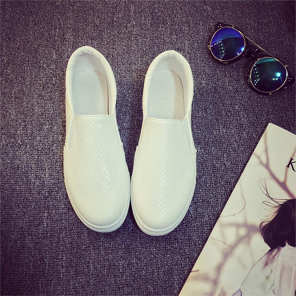 Spring Autumn Women Leather shoes For Woman Black Loafers snakeskin shoes slip on Loafer Casual Shoes zapatos mujer-Dollar Bargains Online Shopping Australia