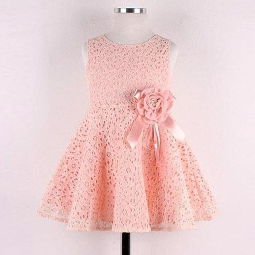 Sweet Girls Full Lace casual Floral Sleeveless Flower summer Dress Child Princess Party Prom girls flower Dress clothes for 2-7Y-Dollar Bargains Online Shopping Australia
